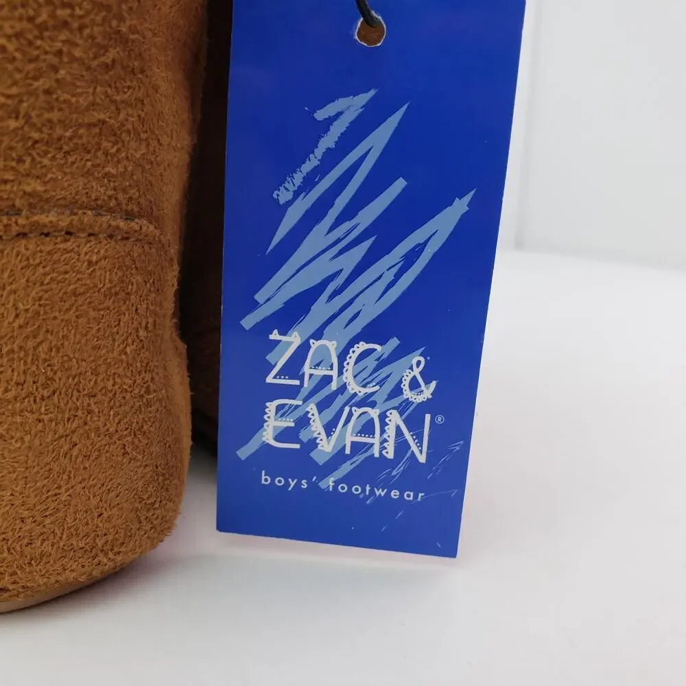Zac & Evan Infant Baby Size 2 3-6 Months Brown Suede Slipper Boots